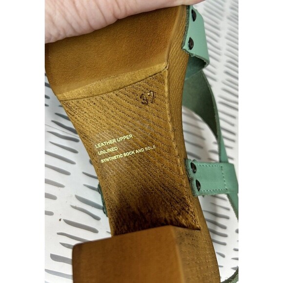 Sundance Italian Leather Denira Platform Slingback Sandal Mint Green‎ Size 6.5 - Picture 7 of 7